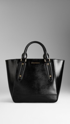 Medium Patent London Leather Tote Bag