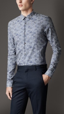 Slim Fit Geometric Print Shirt