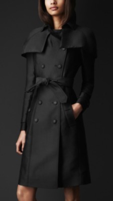 Double Duchess Caped Trench Coat