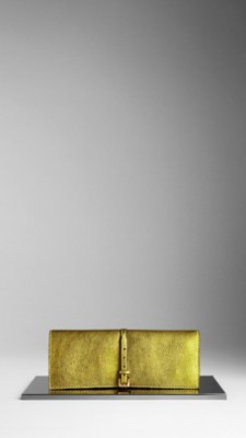 Metallic Leather Clutch Bag