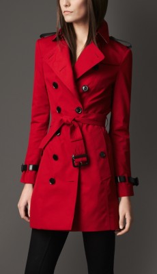 Mid-Length Technical Cotton Double Gun Flap Trench Coat