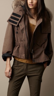 Sport Collection Fur Trim Cropped Parka