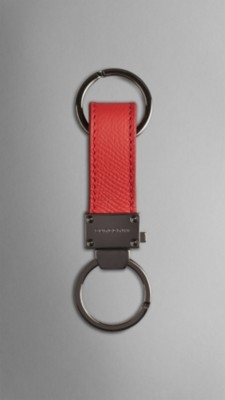 Colour Coated London Leather Key Ring