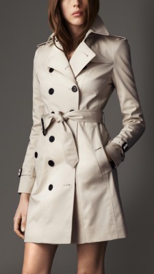 Long Slim Fit Stretch-Cotton Trench Coat