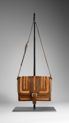 Framed Ostrich Crossbody Bag