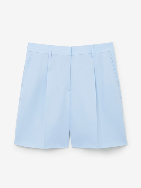 Pantalones cortos de vestir en lana (Azul Pálido)