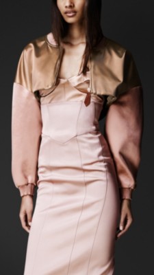 Super Cropped Satin Bomber
