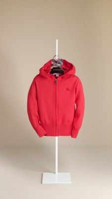 Check Detail Cotton Hooded Top