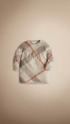 Check Cashmere Cotton Dress