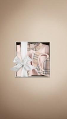 Check Collar Bodysuit Baby Gift Set