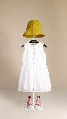 Gathered Cotton Voile Dress