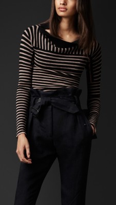 Striped Boat Neck Sweater