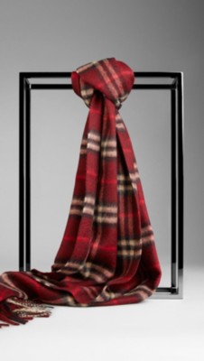 Check Cashmere Scarf