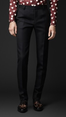 Wool Twill Slim Fit Trousers