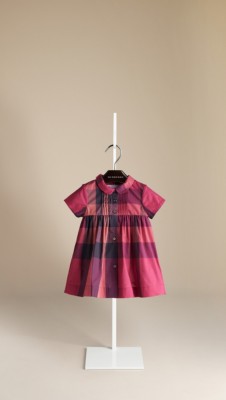 Check Pleat Front Dress