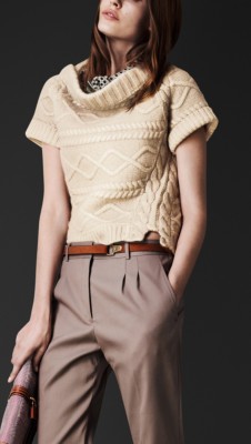 Aran Knit Boat Neck T-Shirt