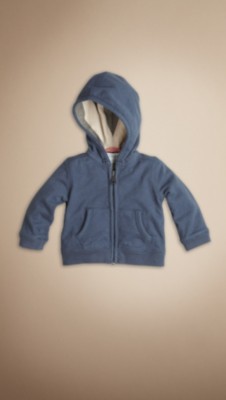 Check Detail Cotton Hooded Top