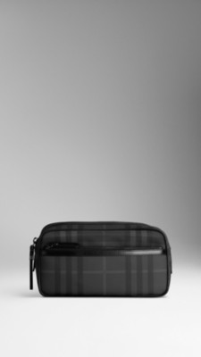 Charcoal Check Washbag