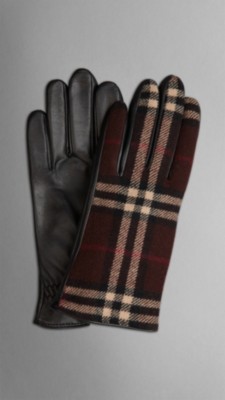 Check Wool Gloves