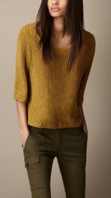 Cotton Crochet Trim Sweater