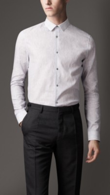 Slim Fit Striped Linen Cotton Shirt