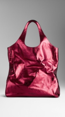 Metallic Leather Carrier Bag