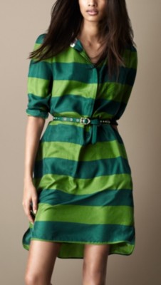 Vestido blusa a rayas en seda