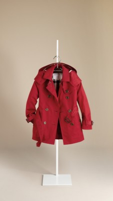 Cotton Twill Hooded Trench Coat