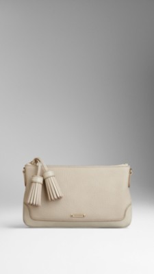 London Leather Tassel Clutch Bag