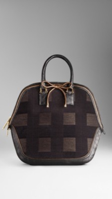 The Large Orchard in Metallic Check Jacquard and Alligator