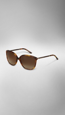Leather Wrapped Cat-Eye Sunglasses