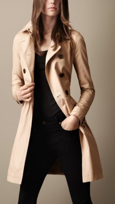 Mid-Length Cotton Poplin Gathered Skirt Trench Coat