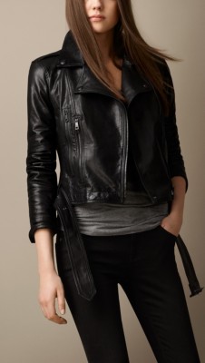 Trench Belt Leather Biker Jacket