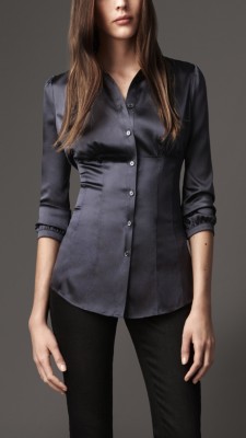 Fitted Stretch-Silk Shirt