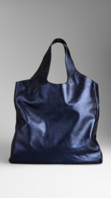 Metallic Leather Carrier Bag