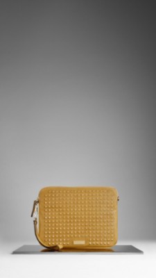 Studded Leather Crossbody iPad Case