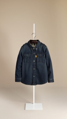 Dark Indigo Denim Military Shirt