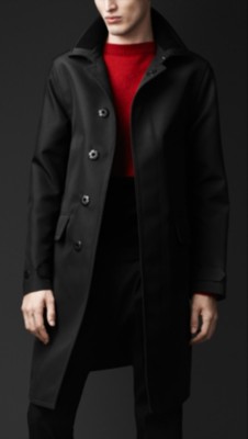 Concealed Placket Bonded Wool Trench Coat