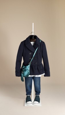 Peplum Jersey Pea Coat