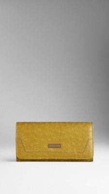 Ostrich Leather Continental Wallet