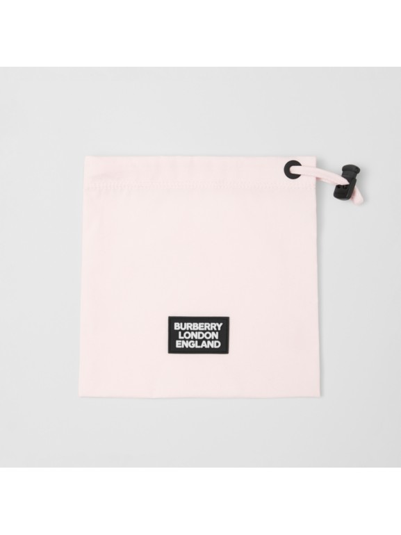 Logo Detail Cotton Face Mask in Alabaster Pink | Burberry - cell image 1