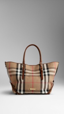 Medium Bridle House Check Tote Bag