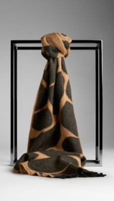 Animal Print Cashmere Scarf