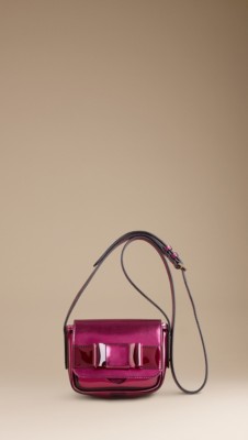 Metallic Leather and Perspex Bow-Detail Bag
