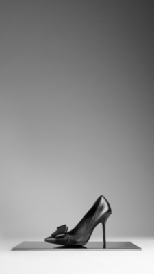 Perspex Bow Snakeskin Pumps