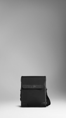 Small London Leather and Nylon Crossbody Bag
