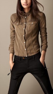 Tab Collar Denim Shirt