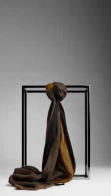 Striped Linen Blend Scarf