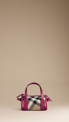 Check Bow Detail Bowling Bag