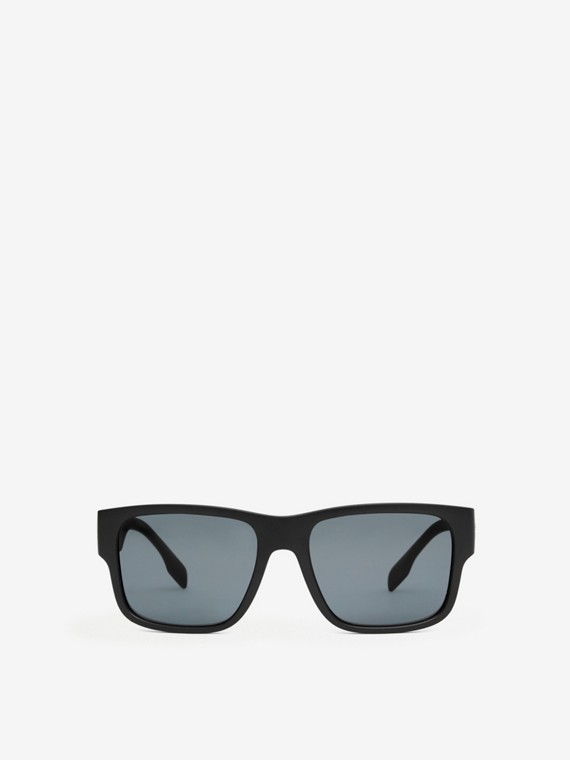Eckige Sonnenbrille mit Logodetail (Schwarz)